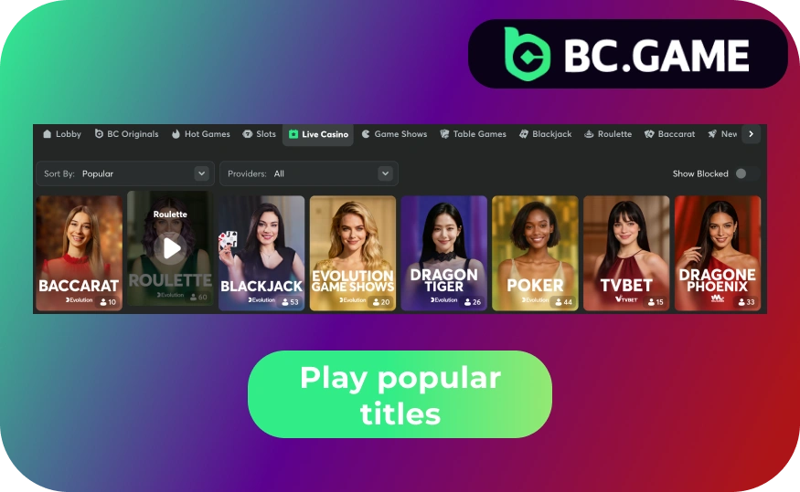 BC Game live casino

